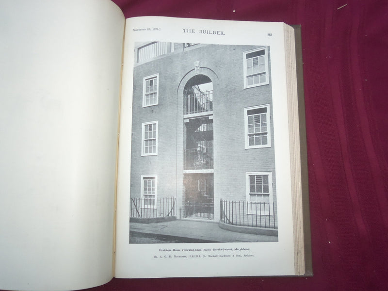 1926 JAN-DEC THE BUILDER U. K. MAGAZINE BOUND VOLUMES - 2 VOLS - FOLD OUTS- C 26