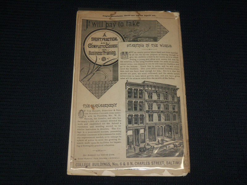 1885 BRYANT STRATTON & SADLER BUSINESS COLLEGE CATALOGUE - J 6866