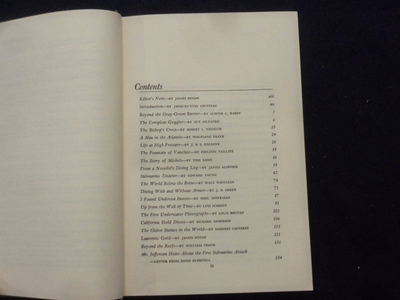 1959 CAPTAIN COUSTEAU'S UNDERWATER TREASURY HARDCOVER BOOK - KD 8289