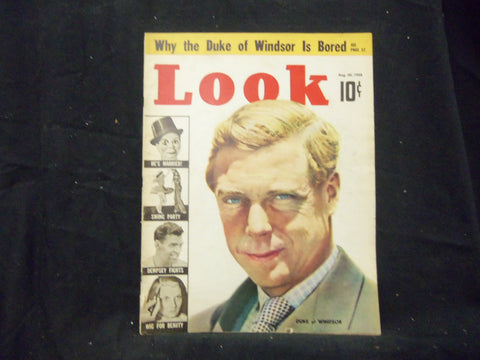 1938 AUGUST 30 LOOK MAGAZINE - DUKE OF WINDSOR - GREAT PHOTOS & ADS - ST 1421