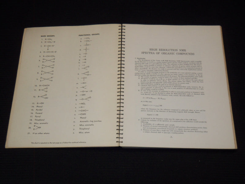 1962-1963 NMR HIGH RESOLUTION SPECTRA CATALOGS VOLUME 1 & 2 - SPIRAL - R 732F