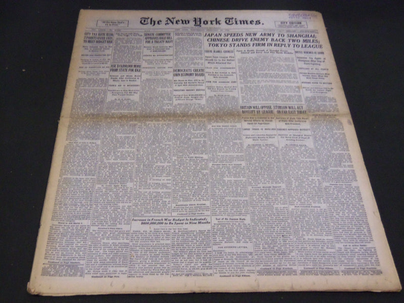 1932 FEBRUARY 24 NEW YORK TIMES - JAPAN SPEEDS NEW ARMY TO SHANGHAI - NT 4782