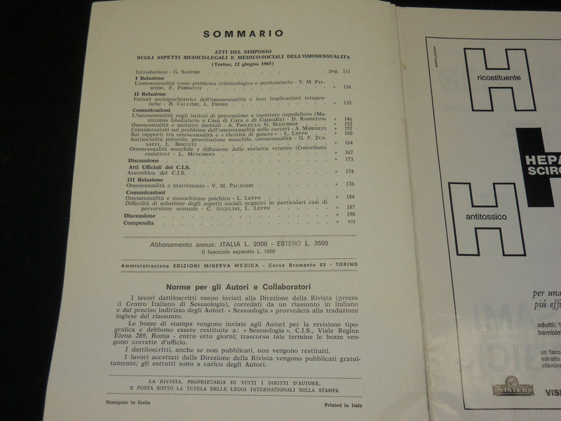 1964-1966 SESSUOLOGIA ITALIAN HEALTH MAGAZINES LOT OF 8 ISSUES - O 1856