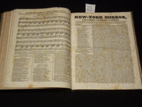 1828-1829 NEW YORK MIRROR AND LADIES GAZETTE BOUND VOLUME - SHELLEY - R 89P