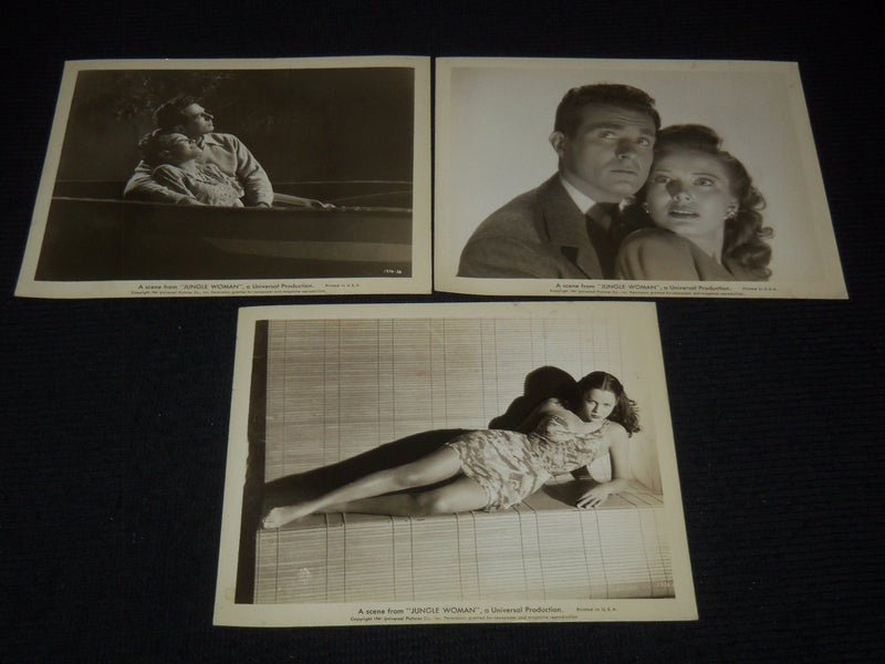 JUNGLE WOMAN MOVIE STILLS - LOT OF 3 PHOTOS - 8x10 - #87