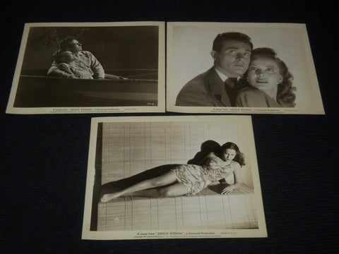 JUNGLE WOMAN MOVIE STILLS - LOT OF 3 PHOTOS - 8x10 - #87