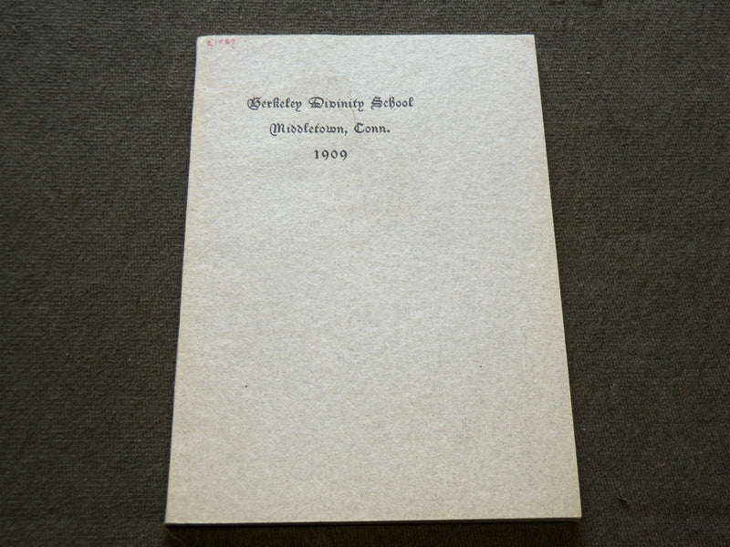 1909 BERKELEY DIVINITY SCHOOL CATALOGUE - MIDDLETOWN, CONNECTICUT - J 6192