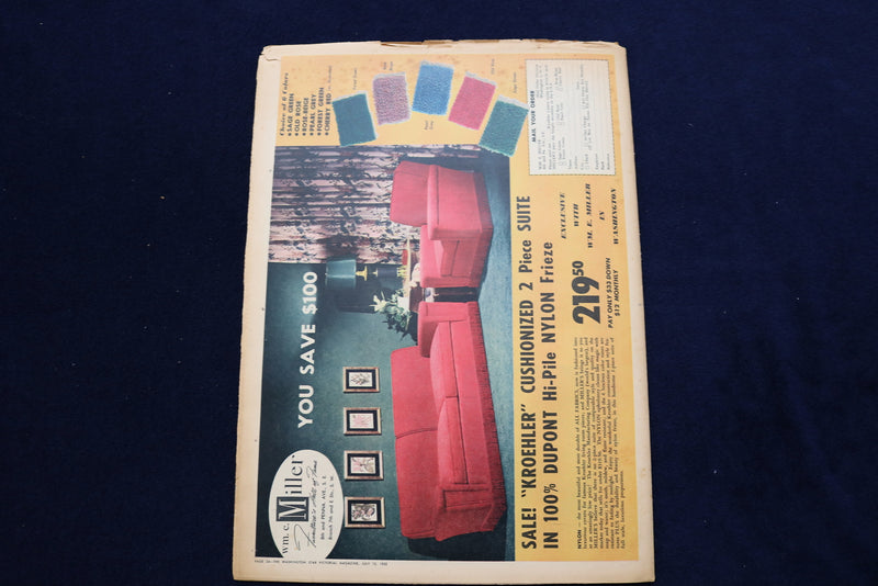 1952 JULY 13 WASHINGTON STAR PICTORIAL MAGAZINE - WHEAT THRESHING - E 23324