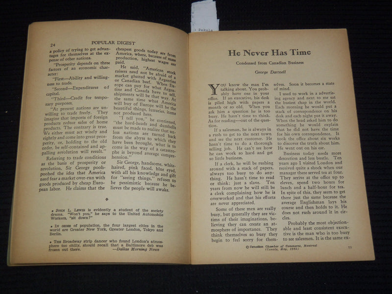 1937 JUNE POPULAR DIGEST MAGAZINE - VOLUME 1 NO. 1 - DAVID SINCLAIR - K 1029