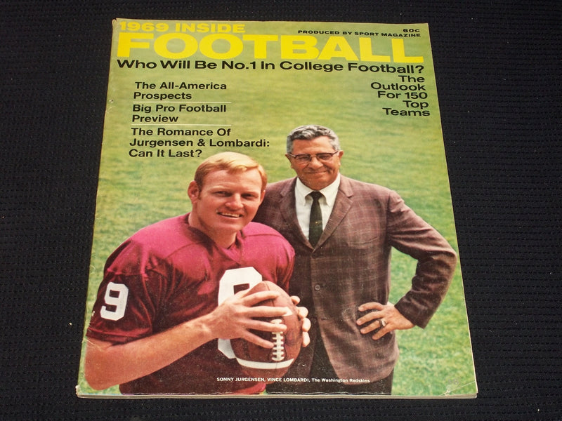 1969 INSIDE FOOTBALL MAGAZINE - JURGENSEN & VINCE LOMBARDI COVER - E 7922