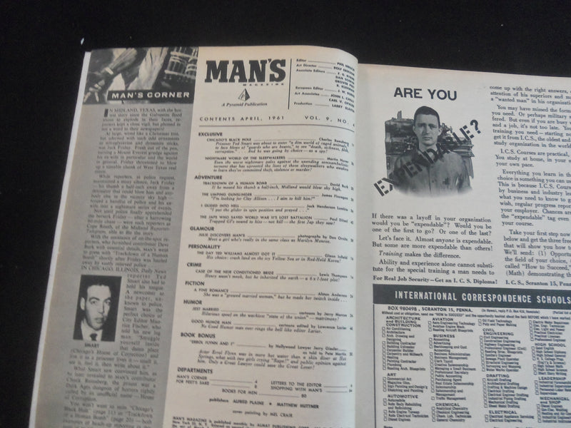 1961 APRIL MAN'S MAGAZINE - TED WILLIAMS' COMBAT STORY - J 7747