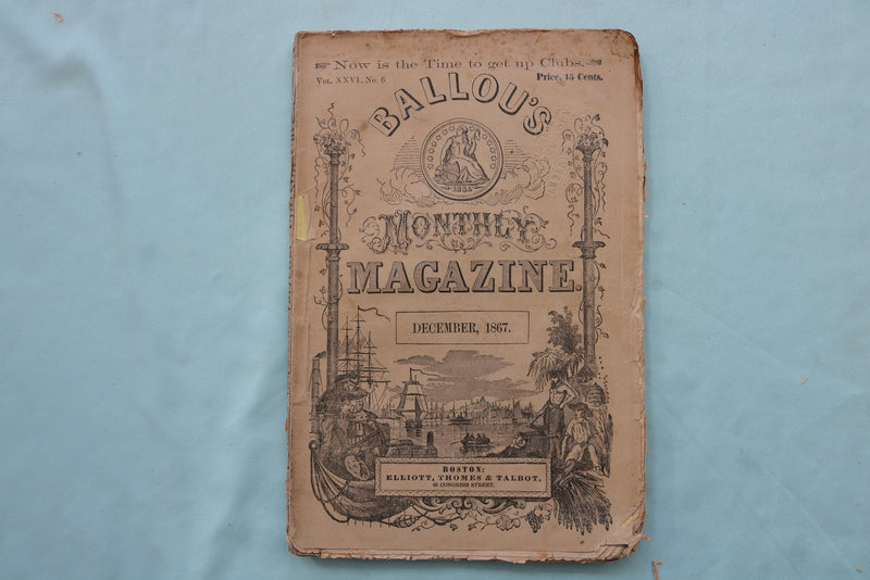1860-1867 BALLOU'S MONTHLY MAGAZINE - LOT OF 9 - O 3978