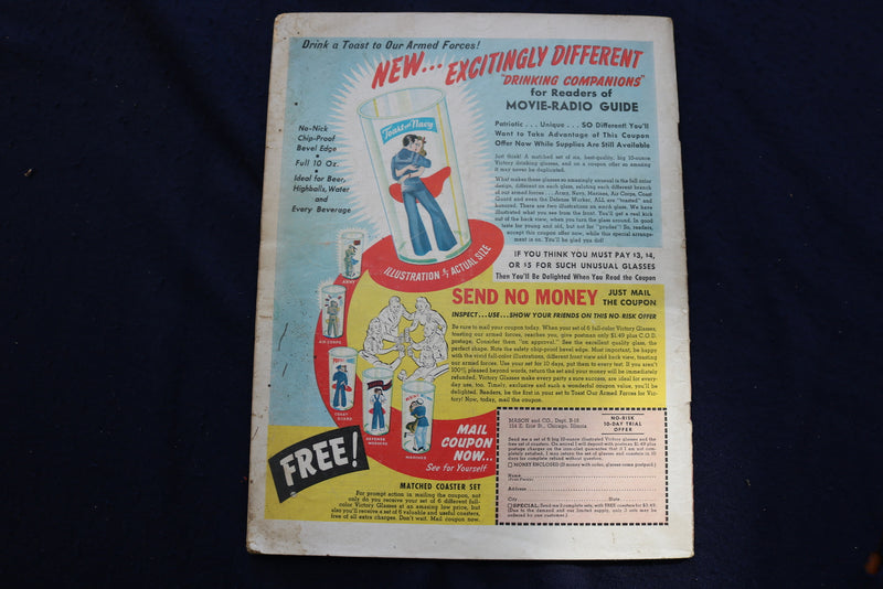 1943 AUGUST MOVIE-RADIO GUIDE MAGAZINE - BETTY GRABLE COVER - E 9263