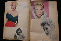 HOLLYWOOD ACTRESSES SCRAPBOOK - ELIZABETH TAYLOR - MARILYN MONROE - E 24917