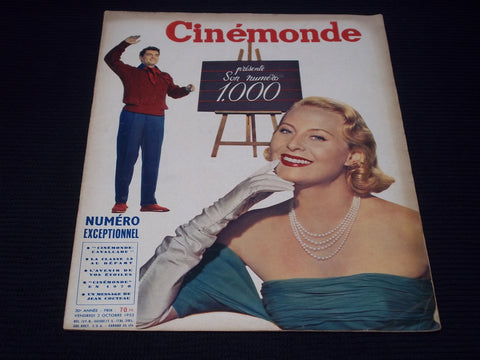 1953 OCTOBER 2 CINEMONDE MAGAZINE - 1000TH ISSUE COVER - E 24817