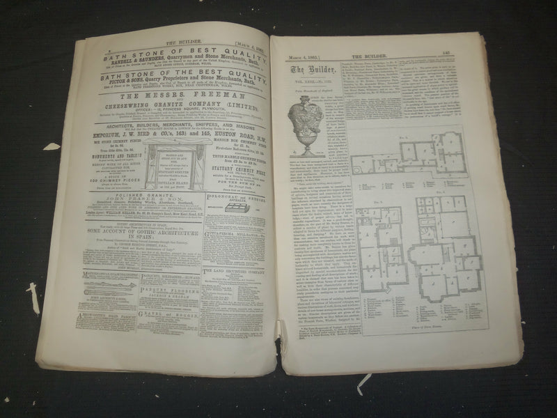 1865 MARCH 4 THE BUILDER ARCHITECT MAGAZINE - ILLUSTRATIONS - ST 415E