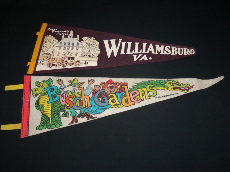 1960'S-1970'S WILLIAMSBURG VIRGINIA WALL PENNANTS LOT OF 2