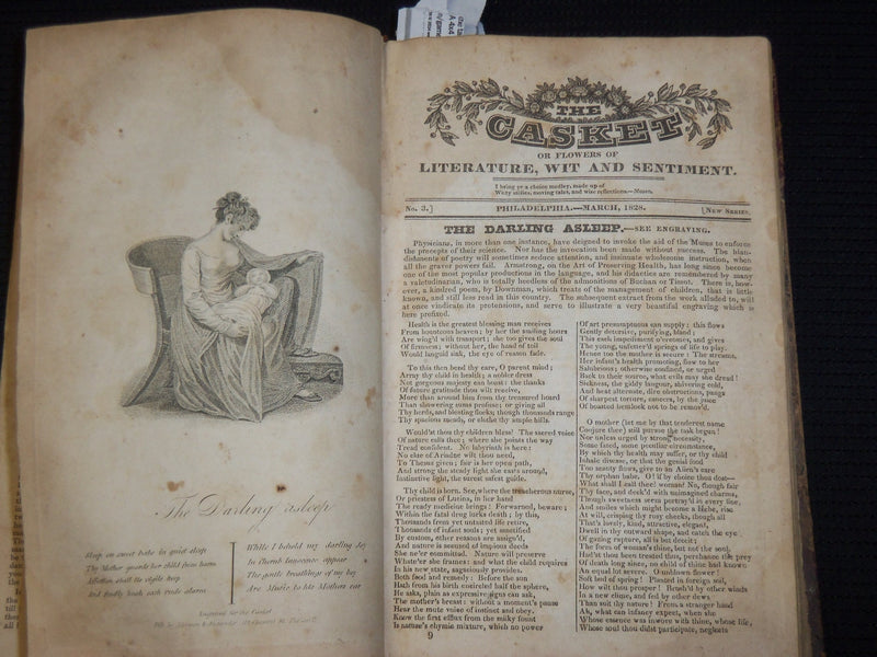 1828 JANUARY-DECEMBER THE CASKET LITERATURE MAGAZINE BOUND VOLUME - KD 703O