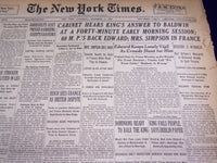 1936 DEC 5 NEW YORK TIMES - CABINET HEARS KING'S ANSWER TO BALDWIN - NT 2121