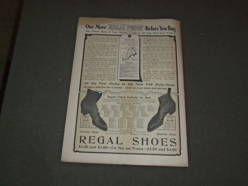 1906 SEP 8 COLLIER'S MAGAZINE - GREAT ILLUSTRATIONS, ARTICLES & ADS - F 598