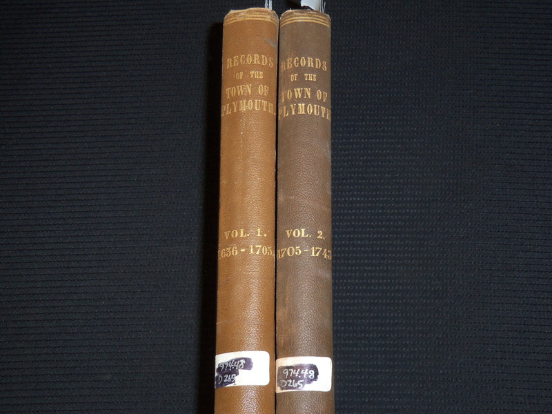 1889-1892 TOWN OF PLYMOUTH RECORDS VOLUME 1 & 2 - KD 703R