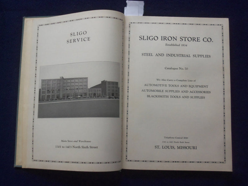1930 SLIGO IRON STORE COMPANY HARDCOVER SUPPLIES CATALOG - ST. LOUIS, MO - R 98D