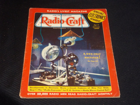 1938 APRIL RADIO-CRAFT MAGAZINE VERY NICE COVERS & ADS - E 429
