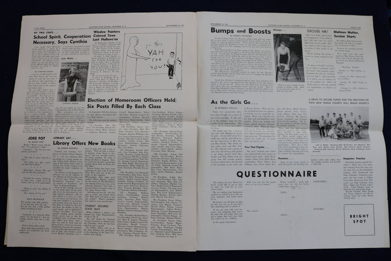 1951 NOVEMBER 15 THE MOUNTAIN ECHO NEWSPAPER - SUFFERN HIGH SCHOOL - NY - K 805