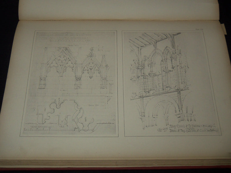 1887 PUGIN STUDENTSHIP DRAWINGS VOLUME #43 OF 200 - G. WASHINGTON BROWNE - Z 285