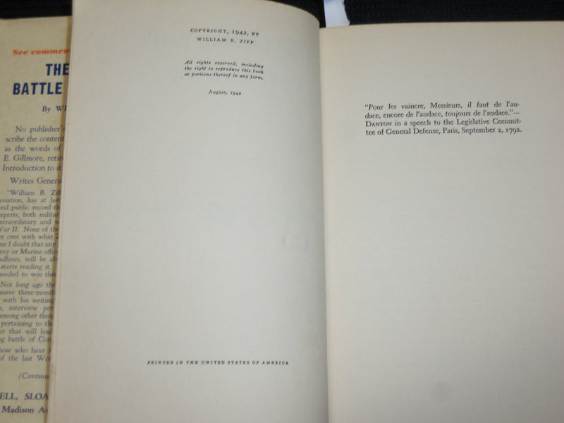1942 THE COMING BATTLE OF GERMANY HARDCOVER BOOK BY WILLIAM B. ZIFF - KD 7537