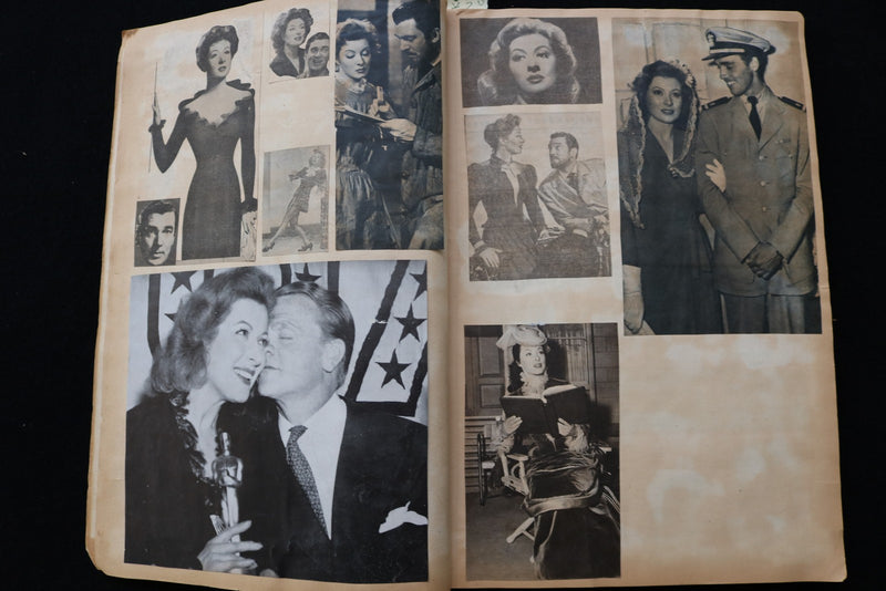 1940'S MOVIE STARS SCRAPBOOK -LUCILLE BALL-JENNIFER JONES-GREER GARSON - E 24941