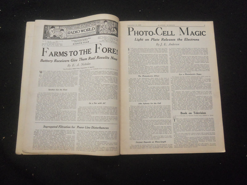 1929 SEPTEMBER 14 RADIO WORLD MAGAZINE - PREVIEW OF HB COMPACT FOR AC - B 434D
