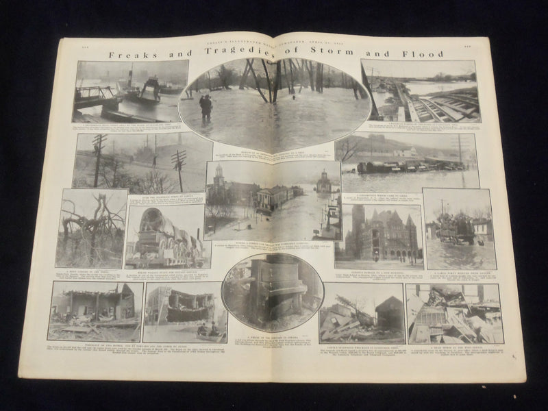 1913 APRIL 17 LESLIE'S WEEKLY MAGAZINE - FLOODED ZONE - ST 6083
