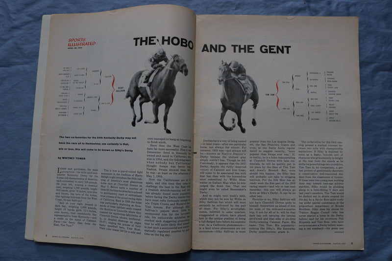 1958 APRIL 28 SPORTS ILLUSTRATED MAGAZINE - KENTUCKY DERBY PREVIEW - ST 5506A