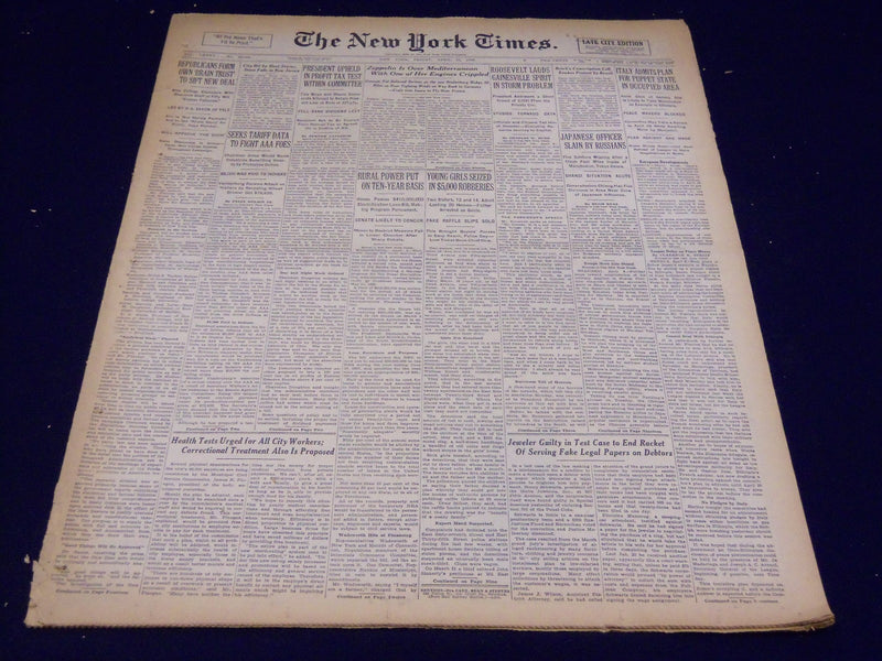 1936 APRIL 10 NEW YORK TIMES - HINDENBURG ENGINE CRIPPLED - NT 4045