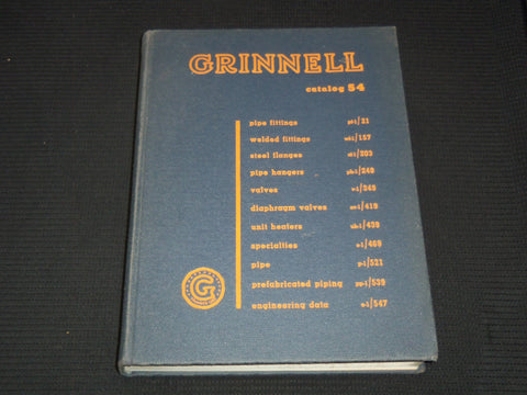 1954 GRINNELL COMPANY CATALOG HARDCOVER CATALOG NO. 54 - R 102K