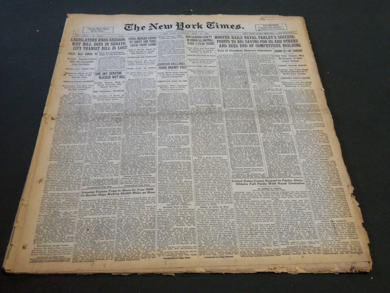 1930 APRIL 12 NEW YORK TIMES - STEEL MERGER VOTED BY SHEET AND TUBE - NT 5714
