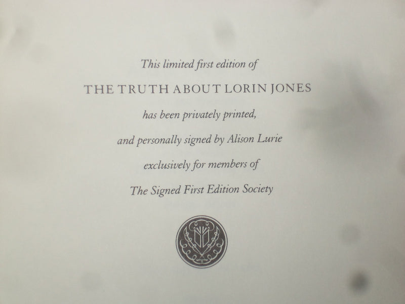 1988 THE TRUTH ABOUT LORIN JONES HARDCOVER BOOK - SIGNED 1ST EDITION - KD 8989