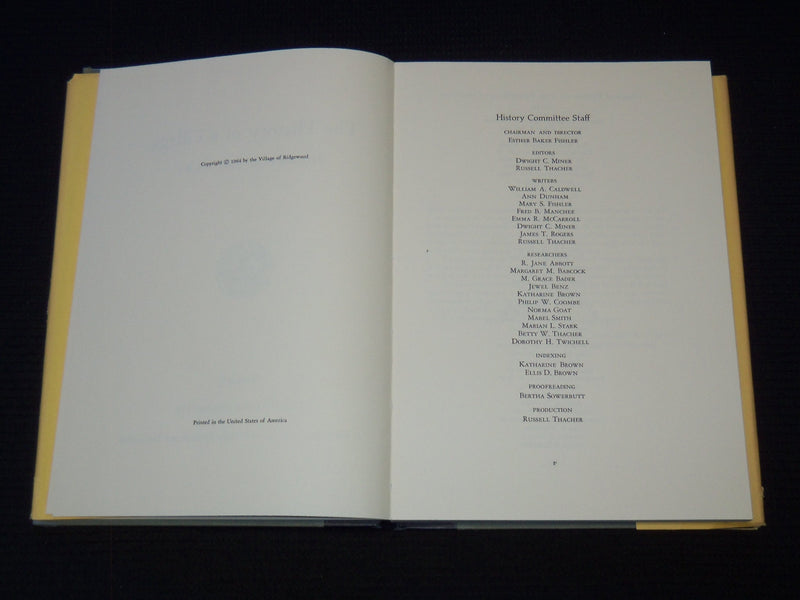 1964 THE HISTORY OF A VILLAGE BOOK - RIDGEWOOD NEW JERSEY - KD 7915