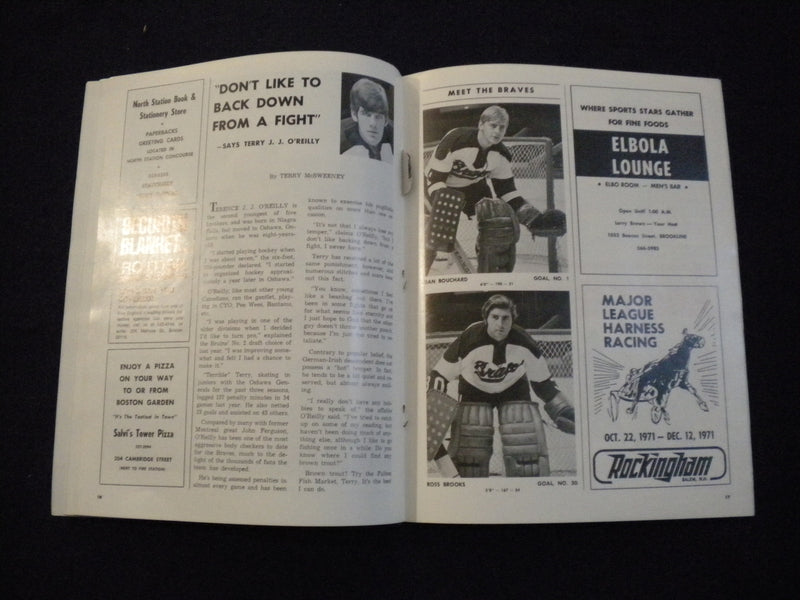 1971-1972 BOSTON BRAVES AHL HOCKEY PROGRAM - SP 3624H