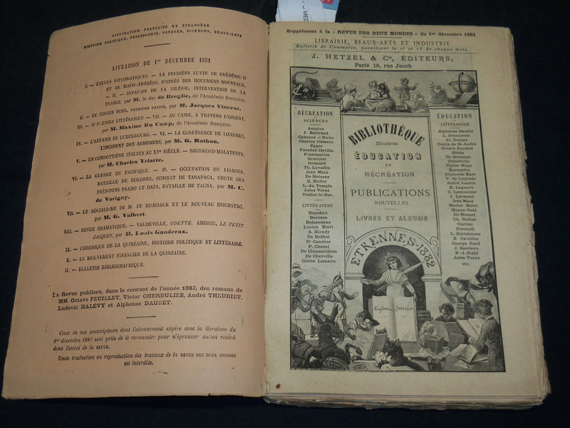 1881 REVUE DES DEUX MONDES FRENCH MAGAZINE LOT OF 2 ISSUES - WR 106G
