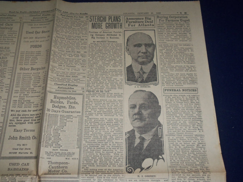 1926 JANUARY 31 SUNDAY AMERICAN SPORTING SECTION - AL NIEHAUS COVER - NP 972G