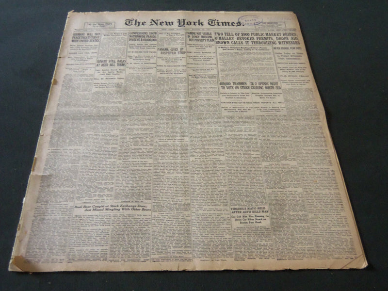 1921 AUGUST 24 NEW YORK TIMES - ZR-2 SPENDS NIGHT CRUISING NORTH SEA - NT 6137
