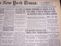 1930 FEBRUARY 14 NEW YORK TIMES - HUGHES CONFIRMED AS CHIEF JUSTICE - NT 1562