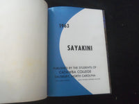 1963 SAYAKINI CATAWBA COLLEGE YEARBOOK - SALISBURY, NORTH CAROLINA - YB 2935