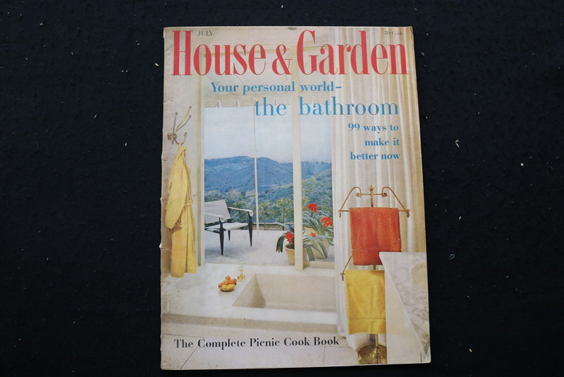 1958 JULY HOUSE & GARDEN MAGAZINE - THE BATHROOM COVER - E 10101