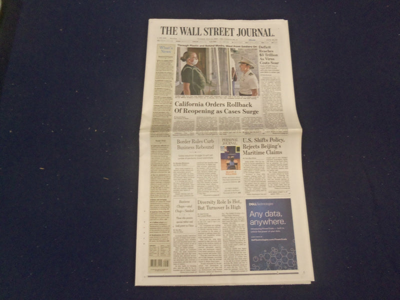 2020 JULY 14 WALL STREET JOURNAL NEWSPAPER - CA. ORDERS ROLLBACK OF REOPENING