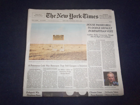 2023 JUNE 1 NEW YORK TIMES - HOUSE PASSES BILL TO DODGE DEFAULT, BIPARTISAN VOTE