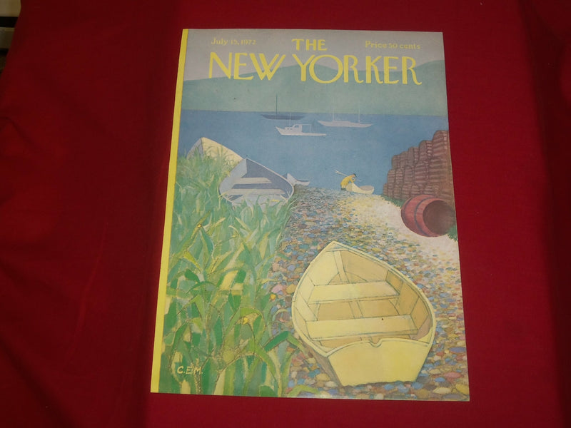 1972 JULY 15 NEW YORKER MAGAZINE FRONT COVER ONLY - GREAT ART FOR FRAMING
