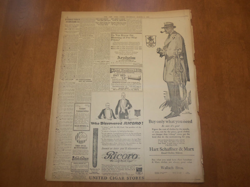 1918 MARCH 7 NEW YORK TIMES - PERSHING'S MEN ON A NEW FRONT - NT 8144